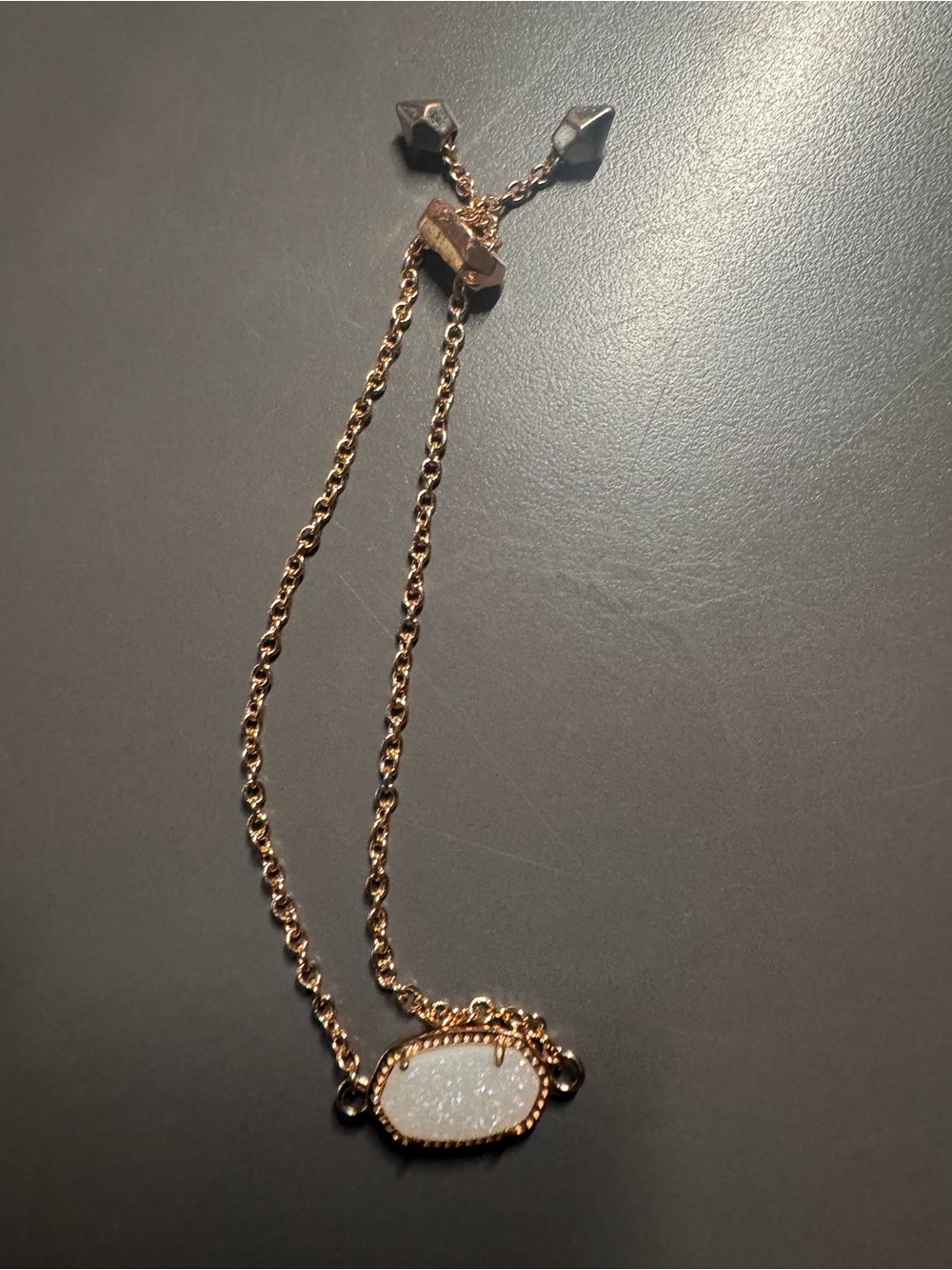Kendra Scott Rose Gold-Tone Druzy Slide Bracelet - White Druzy Accent